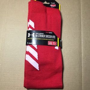 Shoe Sz 1-4 New Youth Under Armour Striker Soccer OTC Sock - Size Large
